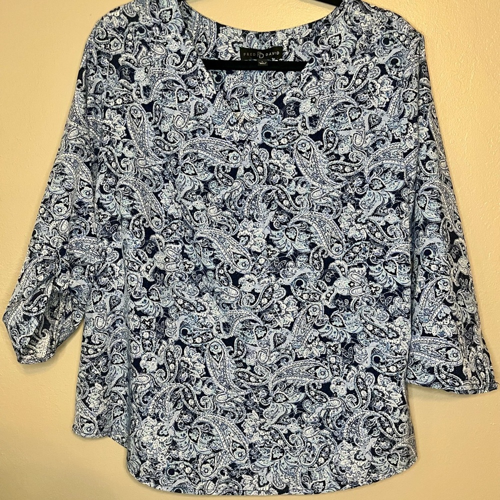 Blue Paisley Women's Top